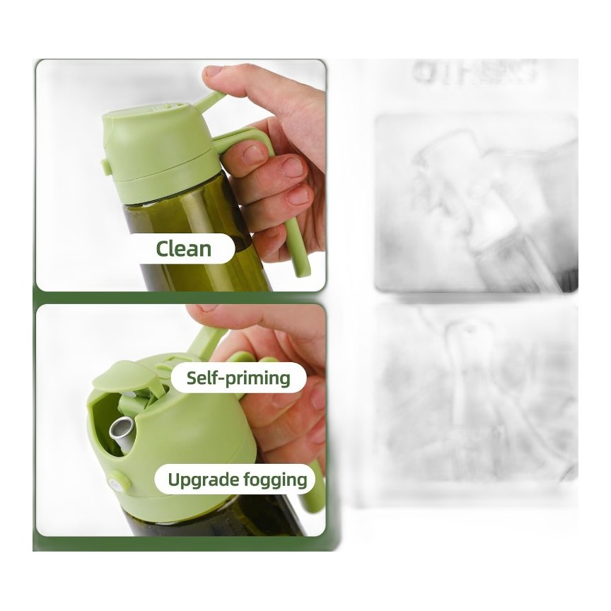 Olive Oil Dispenser Plastic Bottle for Kitchen Gadgets Air Fryer Accessories Olive Oil Sprayer Cooking Light-Blocking Dark Green